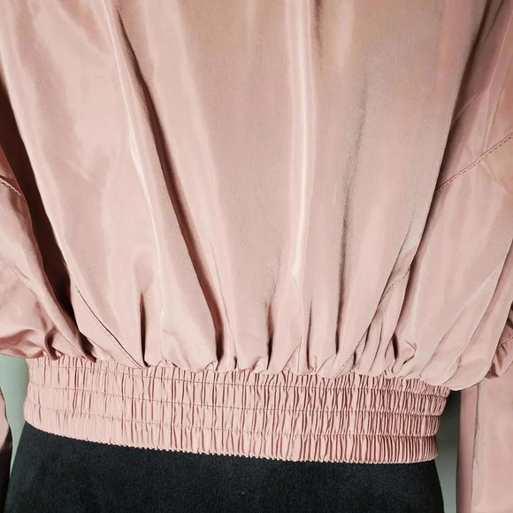 LOVE TREE Dusty Rose Pink Cropped Zip-Up Windbreaker Jacket Size Medium - Picture 15 of 15